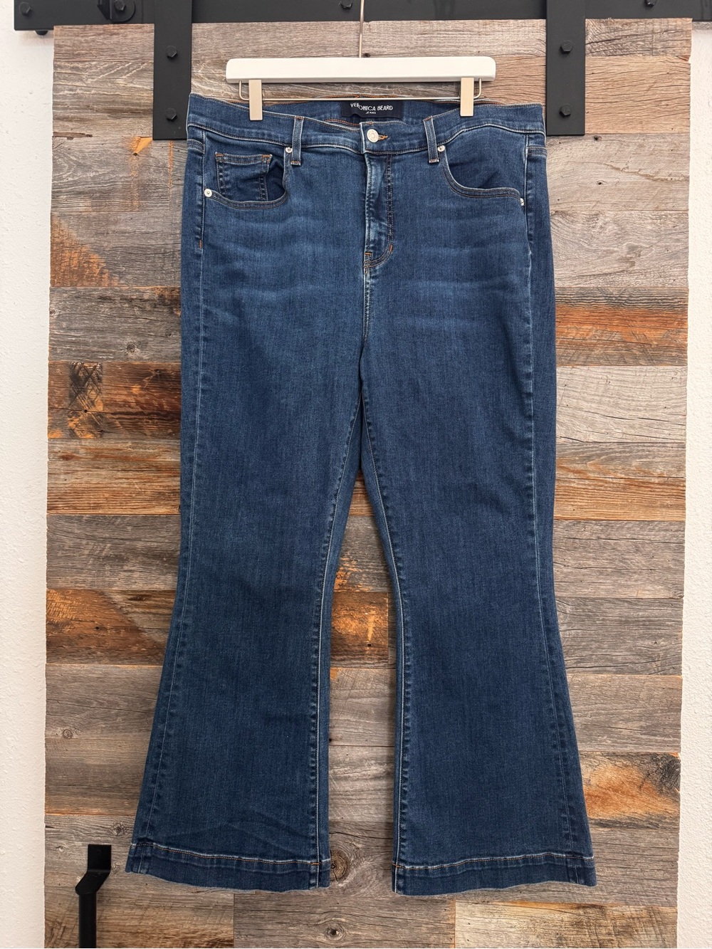 Veronica Beard Carson Ankle Kick Flare Jeans High Rise Amethyst Wash